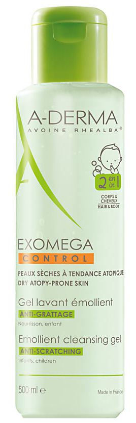 Exomega control гель очищающий 2в1 для тела и волос 500мл A-derma (А-Дерма)