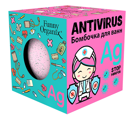 Funny Organix бомбочка для ванн Antivirus 140г