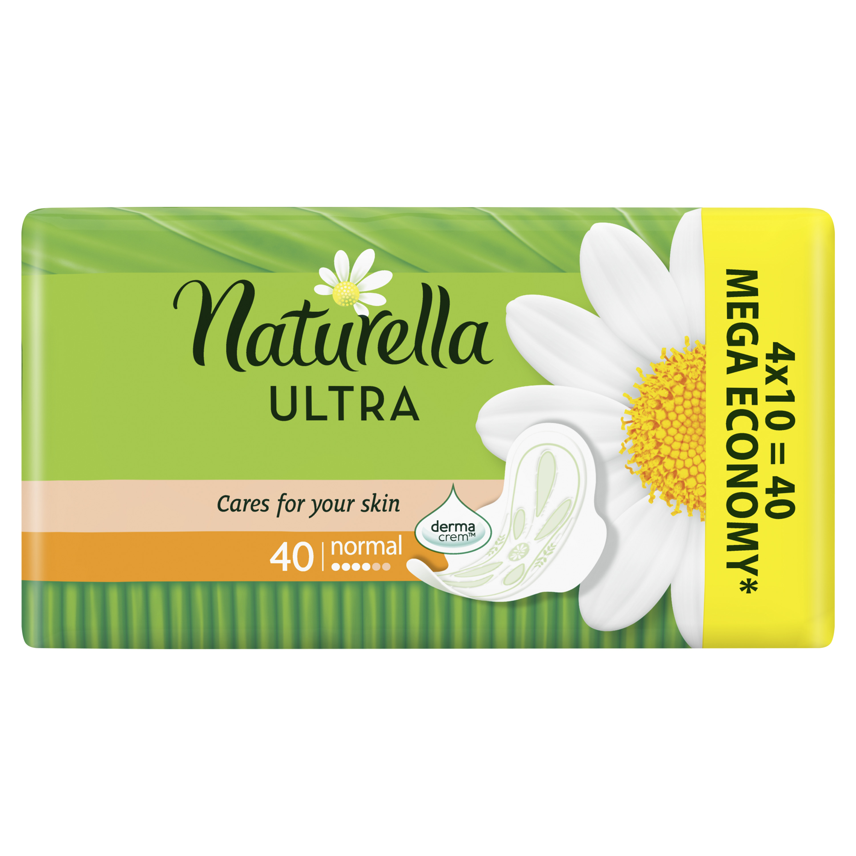 Женские ароматизированные прокладки NATURELLA ULTRA Normal (с ароматом ромашки) Quatro, 40 шт.