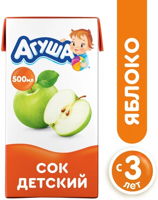 Сок Агуша яблоко 500мл