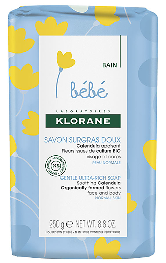 Bebe нежное питательное детское мыло 250г Klorane (Клоран)