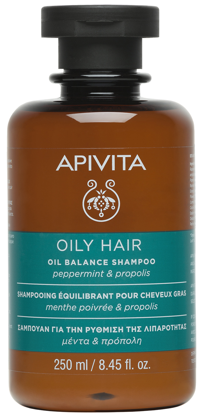 Шампунь Oily Hair балансирующий для жирных волос с мятой перечной и прополисом 250мл Апивита