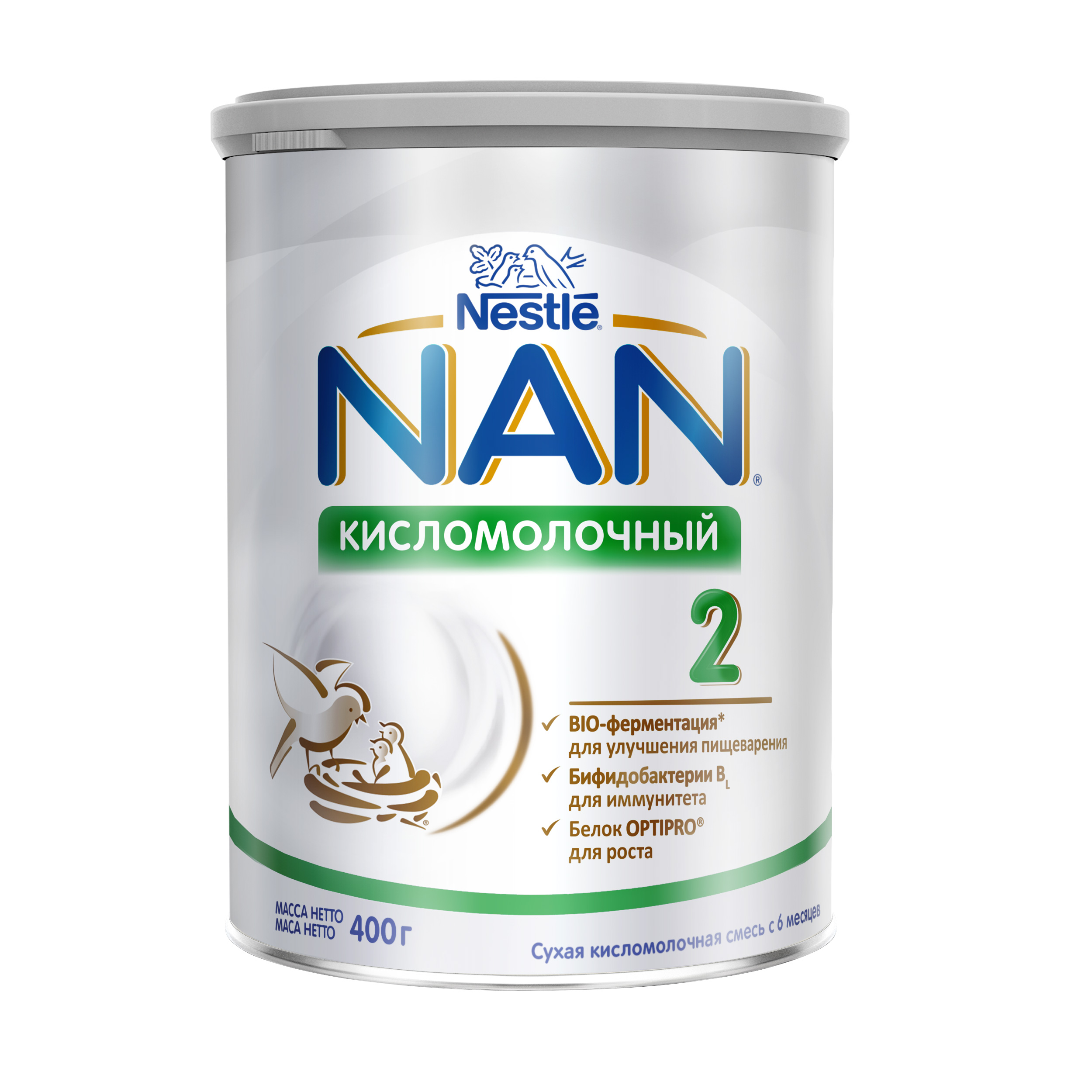 NAN 2 Кисломолочный смесь для улучшения пищеварения 400г с 6мес для специальных потребностей (НАН)