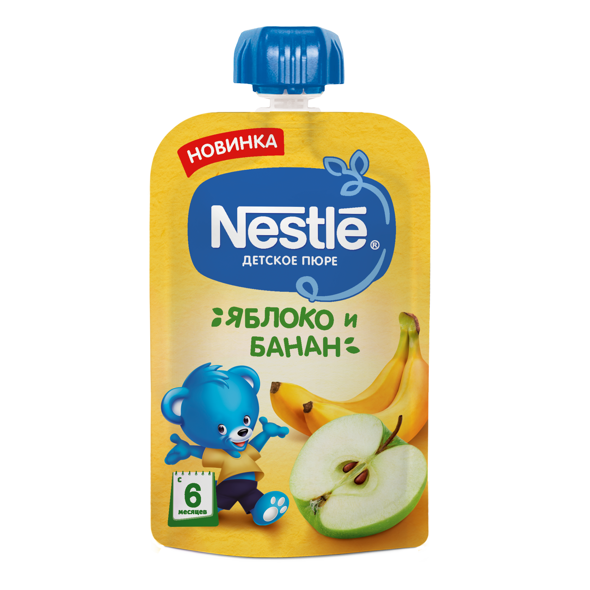 Nestle Яблоко Банан Пюре с 6мес 90г (Нестле)