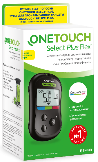 Глюкометр OneTouch Select Plus Flex (УанТач Селект Плюс Флекс)