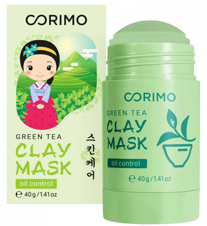 Corimo маска для лица глиняная зеленая стик 40г с зеленым чаем и алоэ