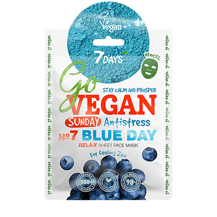 7 Days Go Vegan маска для лица тканевая №7 Blue day