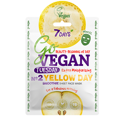 7 Days Go Vegan маска для лица тканевая №2 Yellow day