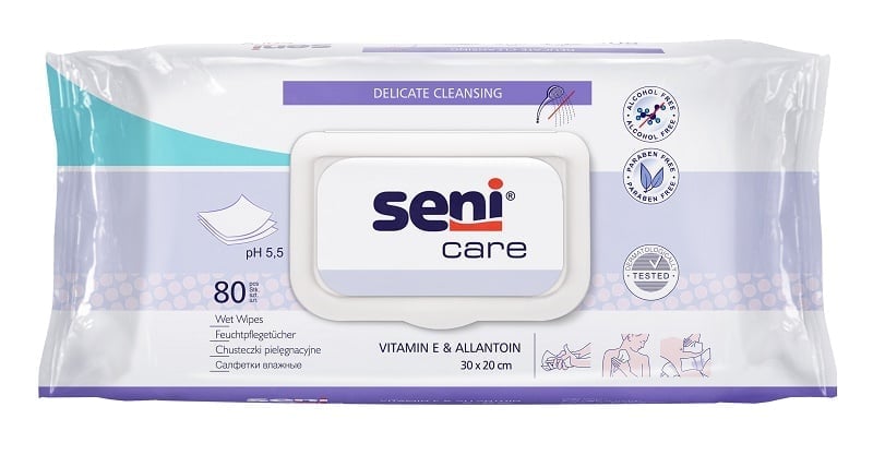 Салфетки влажные Seni Care с витамином E N80