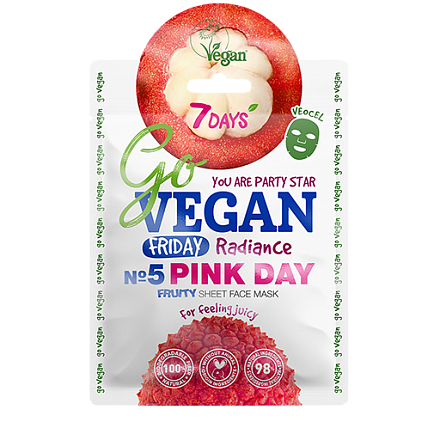 7 Days Go Vegan маска для лица тканевая №5 Pink day