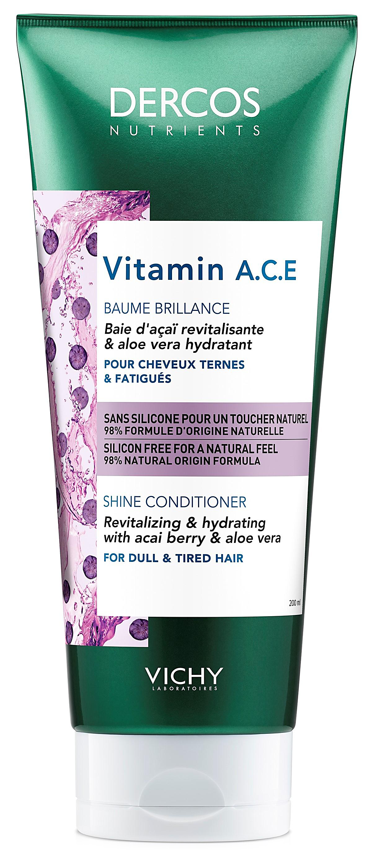 Dercos nutrients vitamin кондиционер для блеска волос 200мл Vichy (Виши)