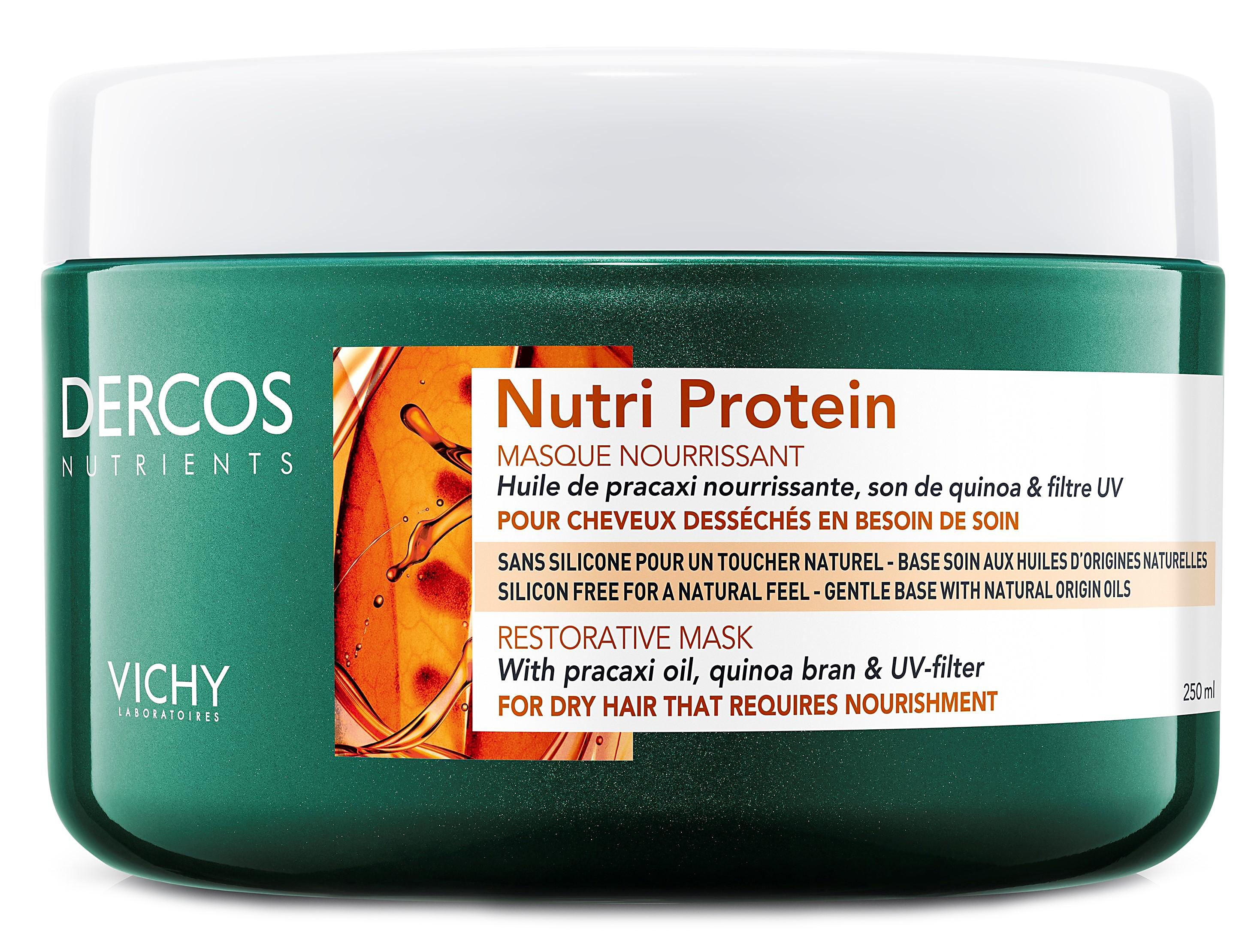 Dercos nutrients nutri protein маска восстанавливающая для секущихся и поврежденных волос 250мл Vichy (Виши)