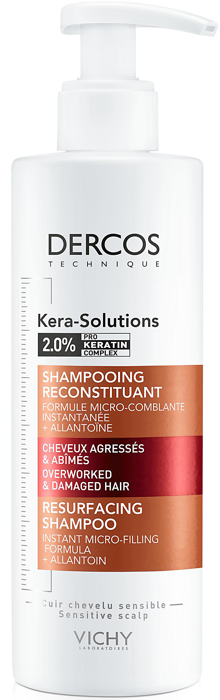 Dercos kera-solutions шампунь с комплексом про-кератин, реконструирующий поверхность волоса 250мл Vichy (Виши)