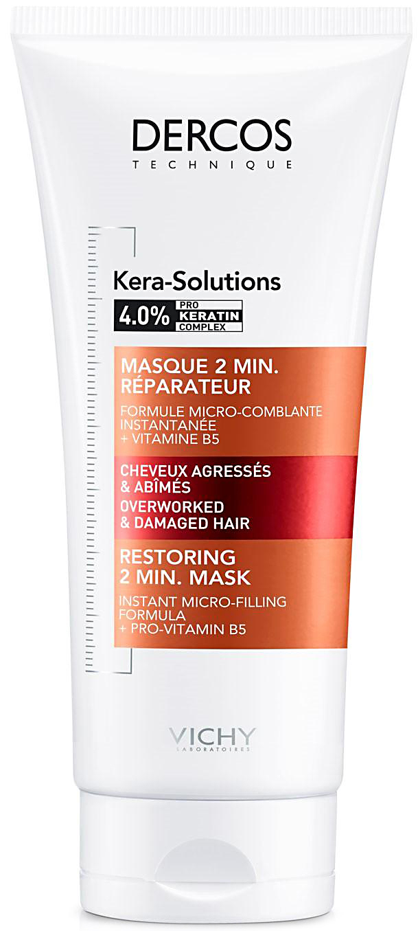 Dercos kera-solutions экспресс-маска с комплексом про-кератин, реконструирующая поверхность волоса 200мл Vichy (Виши)