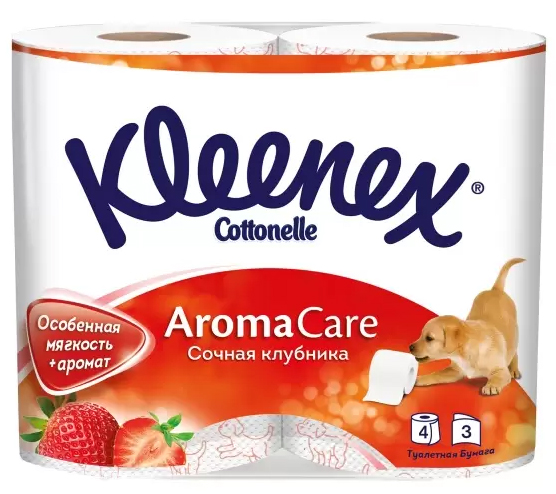 Kleenex cottonelle aroma care туалет бумага 3х слойная сочная клубника N 4