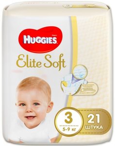 Huggies Elite Soft 3 Подгузники 5-9 кг 21 шт.