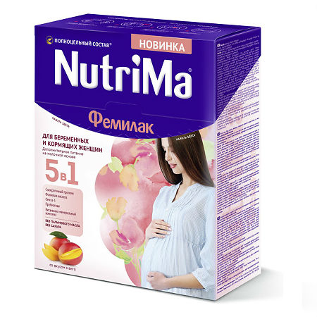 NutriMa Фемилак молочный напиток со вкусом манго для беременных и кормящих женщин 350г