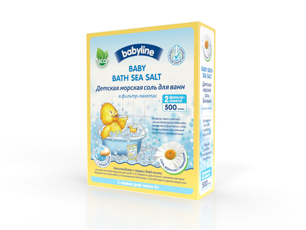 Детская морская соль для ванн 500г с ромашкой
