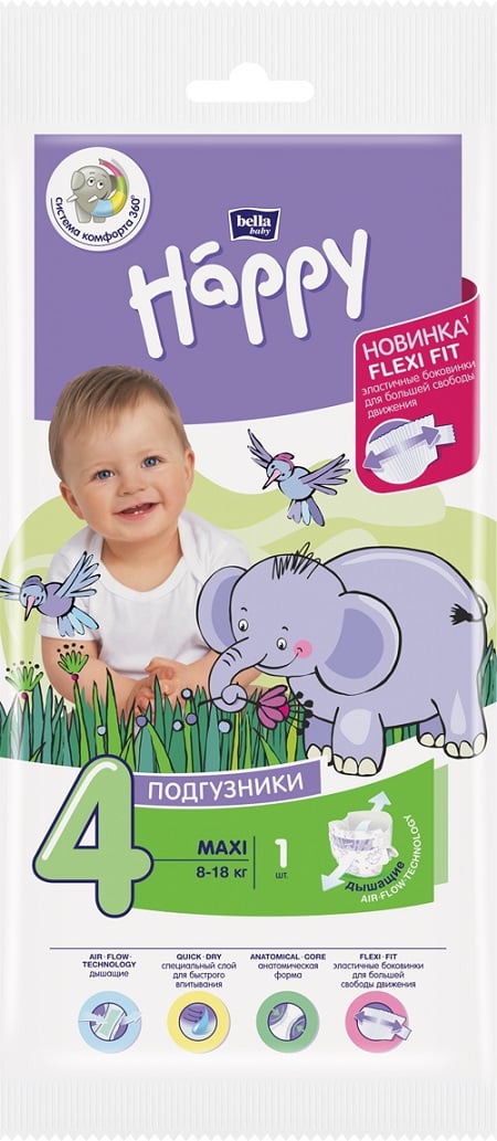 Подгузники bella baby Happy Maxi 8-18кг N1
