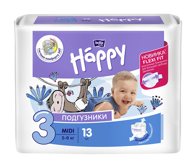 Подгузники bella baby Happy Midi 5-9кг N13