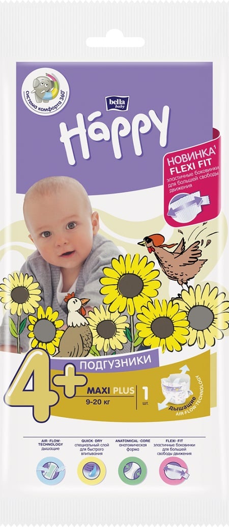 Подгузники bella baby Happy Maxi Plus 9-20кг N1