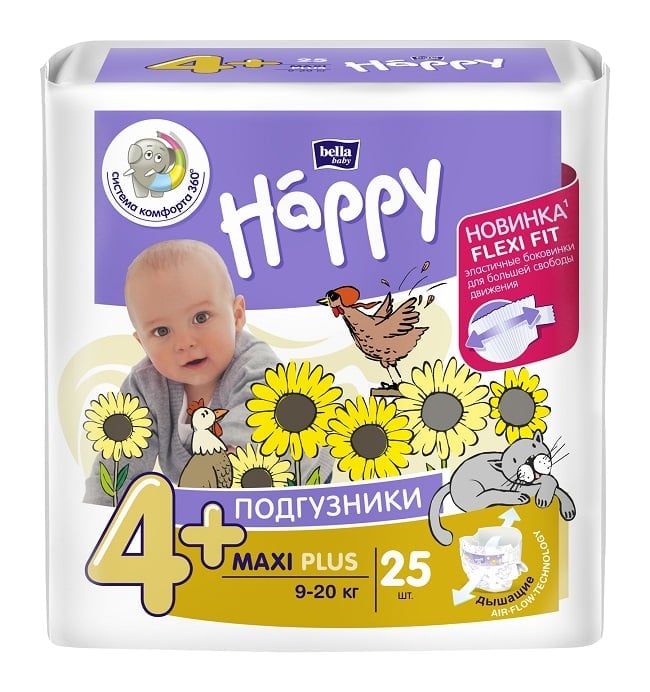Подгузники bella baby Happy Maxi Plus 9-20кг N25