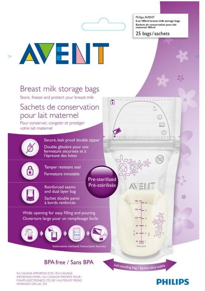 Avent пакеты для хранения грудного молока 180мл N25 SCF603/25