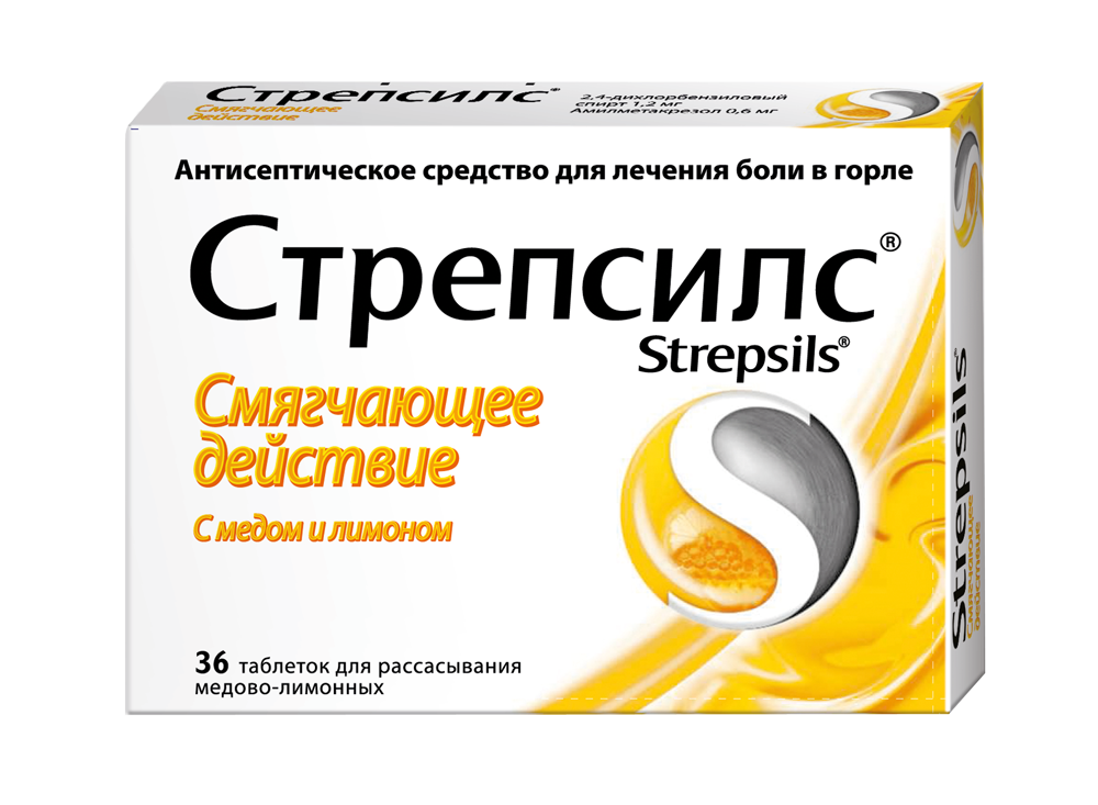 Стрепсилс таб д/рассасывания N36 медово-лимонные