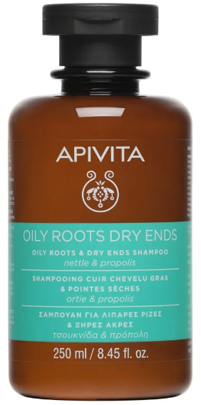 Шампунь Oily Roots Dry Ends жирные корни и сухие кончики с крапивой и прополисом 250мл Апивита