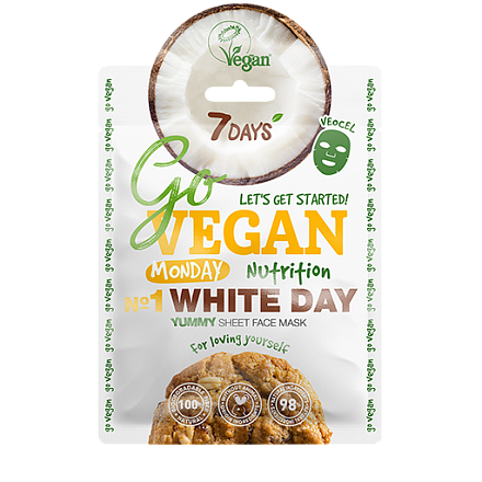 7 Days Go Vegan маска для лица тканевая №1 White day
