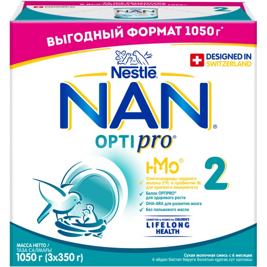 NAN 2 Optipro смесь для роста, иммунитета и развития мозга 1050г с 6мес (НАН)