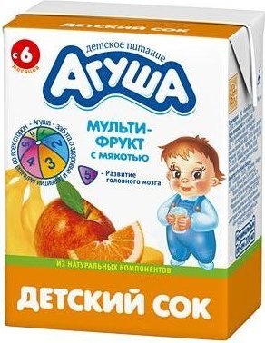 Сок Агуша мультифрукт с 6 мес., 200мл